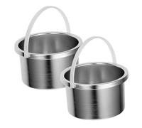 Veemoon 2pcs 500ml Aluminum Wax Warmer Replacement Pot Wax Melting Stove Inner Pan for Hair Removal Heater Electric Melter Container Suitable for Machines
