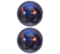 Veemoon 2pcs 50mm Resin Hand Exercise Balls with Blue Crystal Marble Pattern - Handheld Fitness Massage Spheres for Muscle Relaxation and Stress Relief, Decorative Resin Tabletop Ornaments