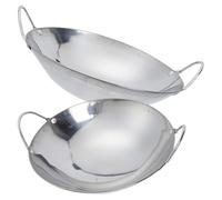 Veemoon 2PCS 8-Inch Thickened Stainless Steel Cooking Pot Set with Double Handles, Small Korean Style Hot Pot and Noodle Pan for Household and Portable Use