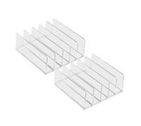 Veemoon 2Pcs Acrylic File Organizer for Desk with Sections Desktop Mail Sorter and Document Holder Vertical File Sorter for Letters Envelopes Notebooks Office and Home Workstation Storage
