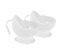 Veemoon 2Pcs Adaptive Seniors Dining Bowl with Suction Cup Base Spill Silicone Handicapped Bowl for Elderly Tip and Non Slip Feeding Aid for Disabled Adults