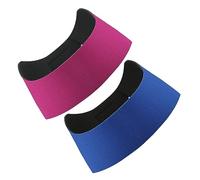Veemoon 2pcs Adjustable Elastic Swim Ear Headbands for Adults Sports and Shower Ear Covers Blue Dark Pink Large Sweat-absorbing Protection for Swimming and Water Activities