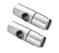 Veemoon 2pcs Adjustable Hand Shower Brackets with Rotation Rail Shower Head Holders Slide Bar Clamp for Bathroom Head Chrome-Plated with Built Rubber Pad for Scratch Protection
