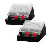 Veemoon 2pcs Analog Dc Ammeter Voltmeter Set for Accurate Dc Current Measurement, Lightweight Plastic Panel Meters for Teaching and Laboratory Use in School Physics