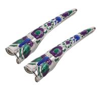 Veemoon 2pcs Ancient Queen Costume Fingernail Nail Rings False Nail Tips Long Coffin for Halloween Cosplay Drama Belly Dancing Show
