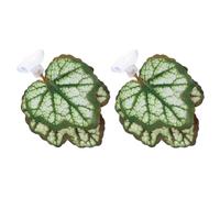 Veemoon 2pcs Aquarium Breeding Leaf Bed with Suction Cup for Betta Fish, Lifelike Fish Tank Resting Hammock, Aquarium Habitat Decoration in Large Green Plastic Leaves