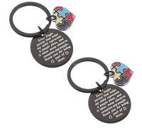 Veemoon 2pcs Autism Awareness Puzzle Piece Keychains for Teaching Assistants - Stainless Steel Black Heart Design - Sensory Fidget Set for School Start Season, Graduation