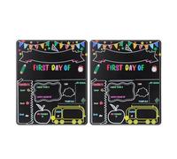 Veemoon 2pcs Back to School Chalkboard, First Day of School Sign Double Sided Reusable Wood Chalkboard Back Supplies for Preschool Kindergarten 1st Grade Elementary Photo Prop 11. 99x9. 98x0. 12in