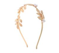 Veemoon 2pcs Baroque Gold Pearl Headband with Romantic Leaf Design Elegant Bridal Hair Accessories for Brides Bridesmaids and Wedding Parties