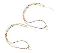 Veemoon 2pcs Bead Necklace for Women Unique Beaded Choker with Letter C Pendant Stylish Confession Jewelry for Everyday Wear and Special Events