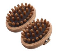 Veemoon 2pcs Beechwood Massage Comb for Meridian Therapy Wood Scalp Massager Brush Handheld Hair Massager Tool for Shower and Bath Relaxation