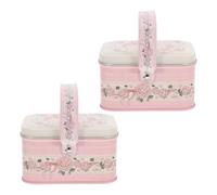 Veemoon 2pcs Biscuit Storage Container White Rabbit Candy Boxes Tinplate Box for Wedding Favors Holiday Spring Favor