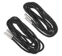 Veemoon 2pcs Black 120cm Rhinestone Shoe Laces round Glitter Boot Laces Sparkly Crystal Bling Strings for Sneakers Hoodie Drawstrings Sportswear Accessories