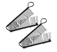 Veemoon 2pcs Black Banana Hair Clips Double Comb Ponytail Holder for Thick Curly Hair Women Non-slip Styling Tool for Parties Weddings Daily Beauty and Cooking Routines