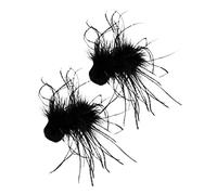 Veemoon 2pcs Black Ostrich Hair Clips for Women Gothic Hair Accessories Vintage Style Decorative Plumes for Parties Festivals and Special Events