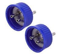Veemoon 2pcs Blue 2-port Laboratory Bottle Caps with Reliable Seal and Dual Port Design for Culture Flask and Supplementation Bottle Use in Culture Monitoring and Production