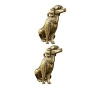 Veemoon 2pcs Brass Dog Pendant Decorations Antique Sitting Dog Hanging Ornaments for Home and Office Decor Diy Crafting Pet Lovers