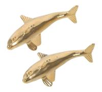 Veemoon 2pcs Brass Dolphin Drawer Knob Cabinet Door Handle Vintage Dresser Knobs Drawer Pull for Kitchen Cabinets Wardrobe Replacement Hardware
