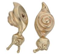Veemoon 2pcs Brass Snail Cabinet Knobs for Kitchen Cupboard Door, Decorative Brass Drawer Pull Handles for Wardrobe Dresser, Retro Style Hardware for Home Furniture