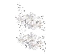 Veemoon 2pcs Bridal Hair Clips Pearl and Crystal Decorative Hair Accessories for Women for Weddings Brides and Special Occasions Romantic Petal Design Sparkling Elegance Meticulously