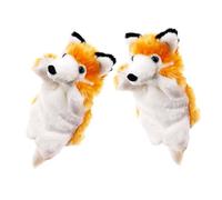 Veemoon 2pcs Brown Fox Hand Puppets Plush Animal for Role Play Storytelling Finger Puppets Set