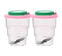 Veemoon 2pcs Bug Magnifier Critter Cage Catcher Inspection Box with Clear Lid | Educational Nature Exploration Tool for Outdoor Adventure Collecting Kit 3 Inch