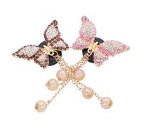 Veemoon 2pcs Butterfly Vent Clip Air Freshener for Car Air Vent Compatible with Car Accessories Zinc Alloy Rhinestone Material Stylish Sl esign Long-lasting Freshness
