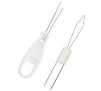 Veemoon 2pcs Button Hook Tool for Dressing Assistance, Acrylic and Steel Material, Designed for Seniors and Those with Arthritis, for Wearing Collars and Vacation Use, Will Not Snag Fabric