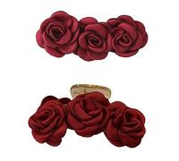 Veemoon 2pcs Camellia Hair Claws for Women Strong Hold Jaw Clips Thick Hair Accessories for Everyday Use