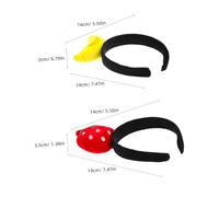 Veemoon 2pcs Cartoon Fruit Headbands for Women Cute Strawberry and Banana Hair Accessories for Party Cosplay Lightweight Comfortable Kawaii Hairbands for Live Streaming and Themed Events