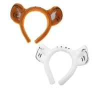 Veemoon 2Pcs Cartoon Tiger Ear Hairbands Cute Animal Ear Headbands for Cosplay Birthday Parties Stage Performances Photo Taking Durable Comfortable Design
