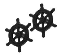 Veemoon 2pcs Cast Iron Wardrobe Handle Ocean Theme Cupboard Pulls Retro Door Knobs for Closet Drawer Black Nautical Style Smooth Surface Easy Install