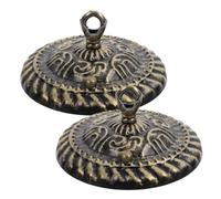 Veemoon 2pcs Ceiling Light Plate: Retro Hanging Light Fixture Canopy Plate - Decorative Metal Ceiling Mount Bracket Round Cover for Pendant Lamps and Chandeliers