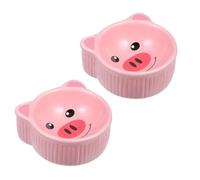 Veemoon 2pcs Ceramic Pet Feeding Bowls for Hamsters and Animals Food and Water Storage Containers Non-tip Design Easy to Clean Animal Dishes for Guinea Pigs Gerbils and Mice