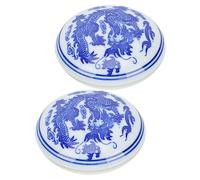 Veemoon 2Pcs Chinese Style Calligraphy Ink Pads Large Bright Pigment Inkpad with Box for Students and Painting Lovers Durable Reusable Craft Stamping Accessory