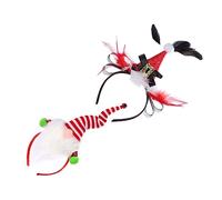 Veemoon 2Pcs Christmas Hair Hoops Santa Beard Headbands Lightweight Xmas Party Accessories for Costume Cosplay Festival Carnival Celebration