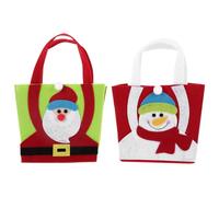 Veemoon 2pcs Christmas Santa Wrapping Bags with Handle Large Capacity Fabric Candy Bags for Xmas Party Favors for Holiday Celebrations