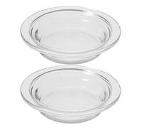 Veemoon 2pcs Clear Glass Oil Warmer Dish Wax Melt Burners Plate Round Glass Warmer Dishes Aromatherapy Oil Tray Melting Fragrance Warmer Bowl for Electric Lamps Oil and Tart Heater (115MM)