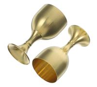 Veemoon 2pcs Copper Alloy Offering Cups Small Vintage Worship Chalice for Buddhist Rituals and Water Offering Wear-Resistant Decorative Temple Goblets High for Zen and Altar Use