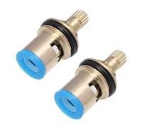 Veemoon 2pcs Copper Hot Cold Water Faucet Valves Core Replacement with Ceramic Valve for Kitchen Bathroom Mixer Leakproof Tap Cartridge Stem for Easy Installation and Reliable Seal