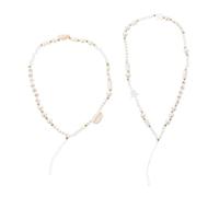 Veemoon 2Pcs Creative Bohemian Pearl Shell Phone Chain Anti-lost Hanging Mobile Accessory with Wear-resistant Material and Comfortable Touch for DIY Decoration
