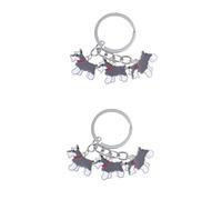 Veemoon 2pcs Creative Pet Dog Series Car Keychain Pendant for Girls and Women Handmade Metal Keyring Decoration Grey Stylish Dog Keychain for Keys Handbags and Wallets