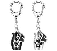 Veemoon 2pcs Cremation Keychain Pendant for Pet Ashes, Aluminium Alloy Keepsake, Bag Hanging Ornament Suitable for Memorable Place, for Pet Loving Friends