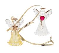 Veemoon 2pcs Crystal Angel Crystal Hanging Sun Catcher Ornaments Delicate Elegant Angel Shape Easy to Hang Uplifting Mood Decor for Garden and Balcony