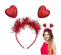Veemoon 2pcs Cupid Heart Headband Beaded Valentine Headbands Party Headdress for Women