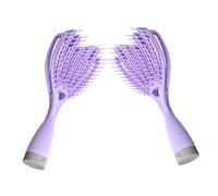 Veemoon 2pcs Curved Vented Wet Hair Brush for Detangling Styling Massage Portable Design with Built Mirror for Women Men for Thick Curly Long Hair
