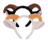 Veemoon 2pcs Cute Plush Lamb Ears Headband Animal Theme Hairband for Women, White and Black Sheep Cosplay Accessories for Christmas Festival Birthday Party