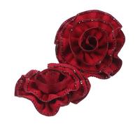 Veemoon 2pcs Detachable Fabric Rose Shoe Clips Elegant Bridal Wedding Decorations for High Heels Versatile Floral Embellishments for Spring Summer Ceremonies