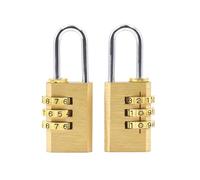Veemoon 2pcs Digital Combination Luggage Locks Zinc Alloy 3-dial Password Setting Portable Suitcase Locks for Outdoor and Indoor Travel Security Golden Color
