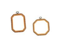Veemoon 2pcs DIY Embroidery Hoops Set Imitation Wood Cross Stitch Frames Octagon 14x14cm and Rectangle 11x15cm for Craft Sewing and Handmade Embroidery Projects